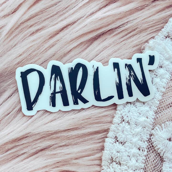 DARLIN' - Autocollant pour la vente par Burro Threads Co.