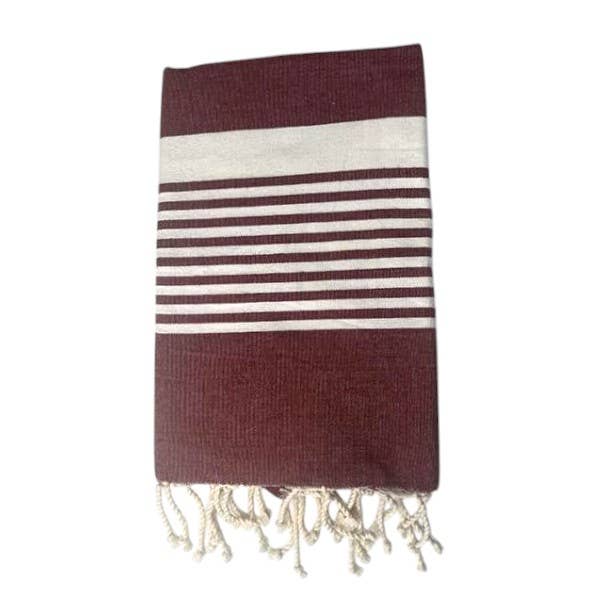 Fouta Paul burgundy, Beach Towel recycled cotton 200x100cm for wholesale by SoBeach