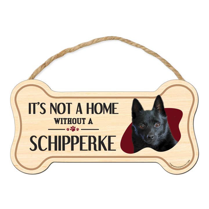 Panneau en bois en forme d'os Schipperke pour la vente par Imagine This Company