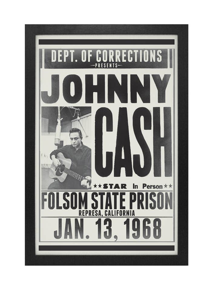 Johnny Cash - Folsom State Framed Print for wholesale by Pyramid America