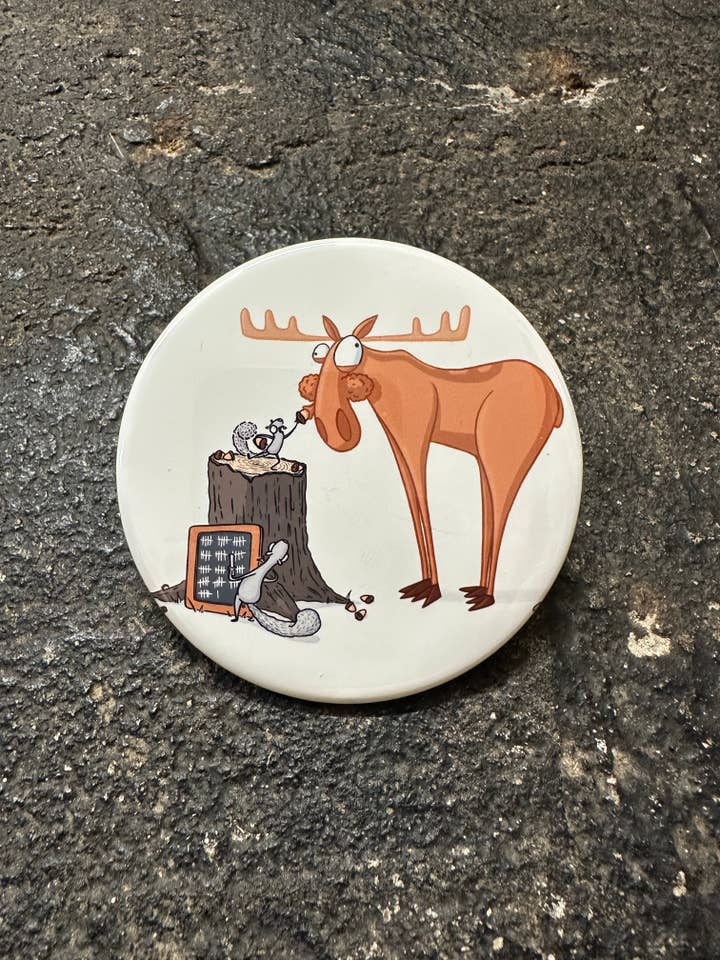 Moose Stuffs Acorns into Mouth Magnet for wholesale by FortHouse Studios