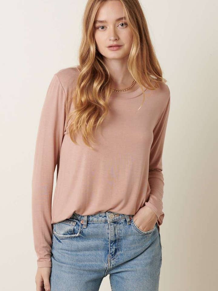 HAUT À MANCHES LONGUES ET COL ROND EN BAMBOU pour la vente par mittoshop