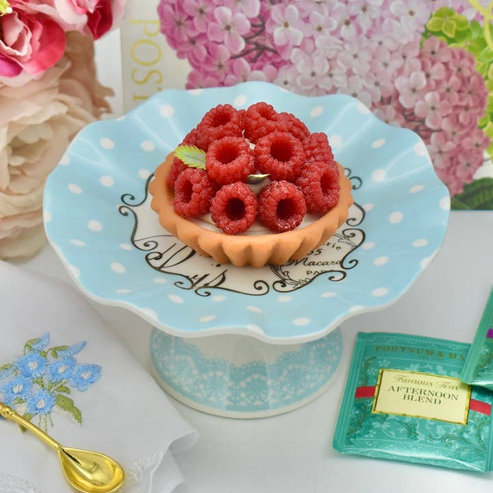 Cake Stand. French Blue Patisserie Cupcake Pedestal Plate for wholesale by All Little Cute Things