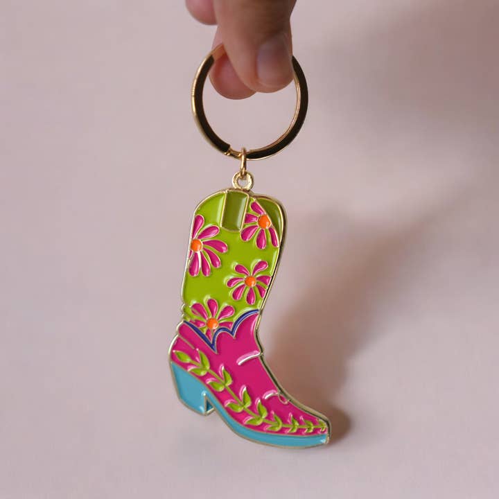 Sara Baumann Art - Wholesale Sleutelhanger - Dames - 15 stuks Fun Boots emaille sleutelhanger