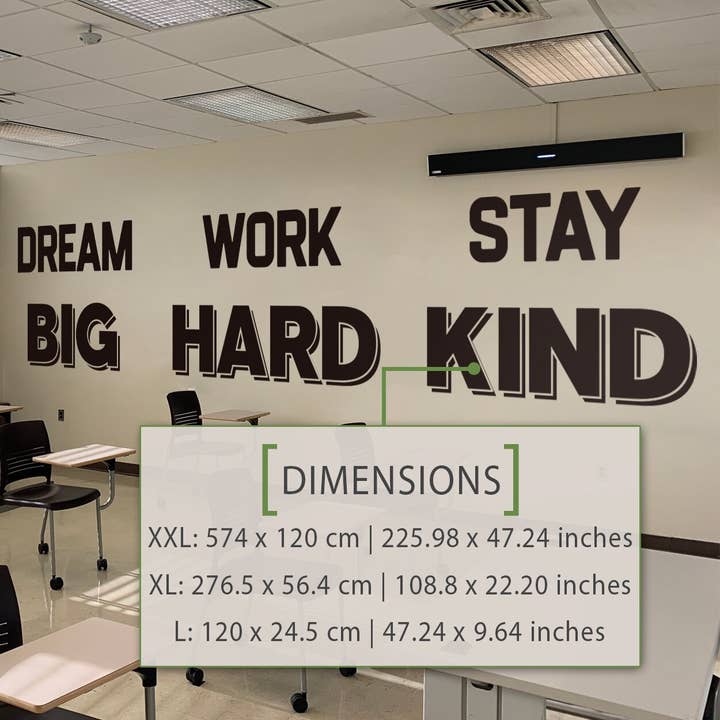 Grote dromen, hard werken, vriendelijk blijven, klaslokaal, universiteit voor wholesale door KUARKI