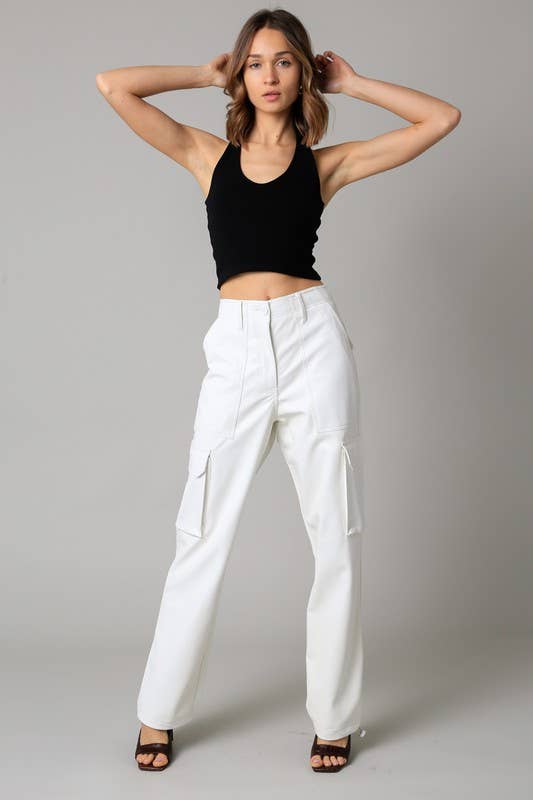 Olivaceous - Wholesale Pants - Women's - Kaelyn Pu Parachute Pants10