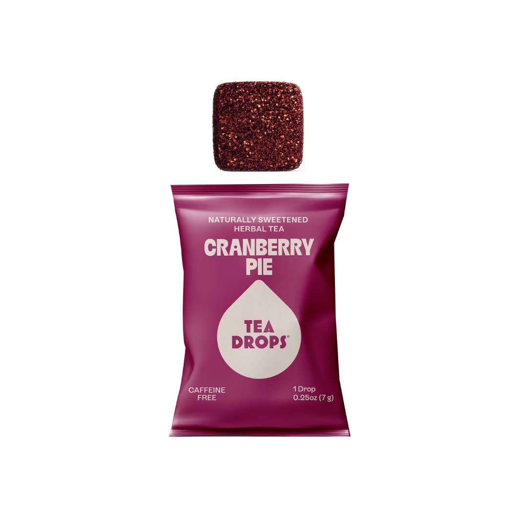 Tea Drops - Vente Thés santé/détox - Sachets individuels de thé à la tarte aux canneberges - Sac de 30 unités