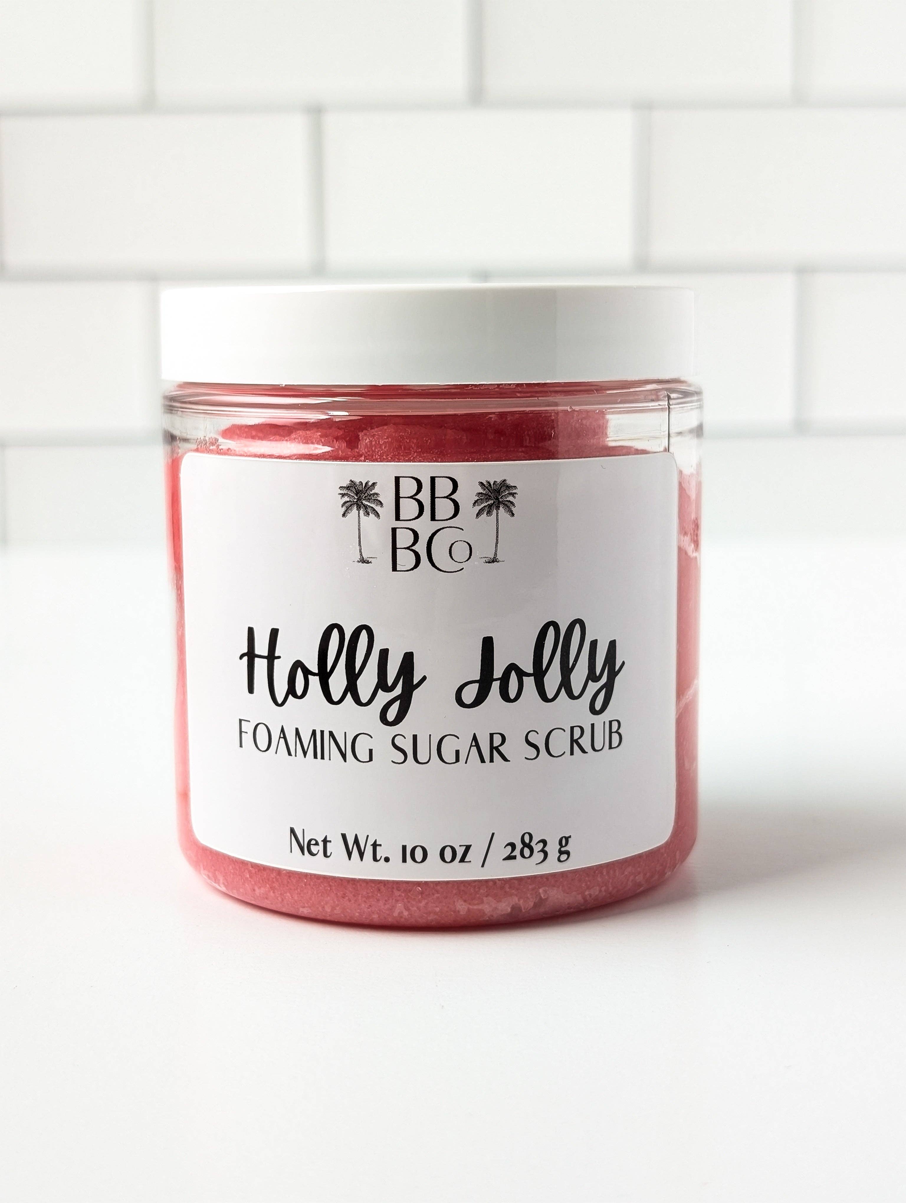 Beachy Bubbles Bath Co - Wholesale Body Scrub/Exfoliant - Holly Jolly Foaming Sugar Scrub - Christmas 2025