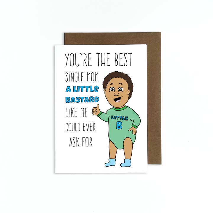 Mom's Little Bastard wenskaart voor wholesale door Cole-Yoni Inc.