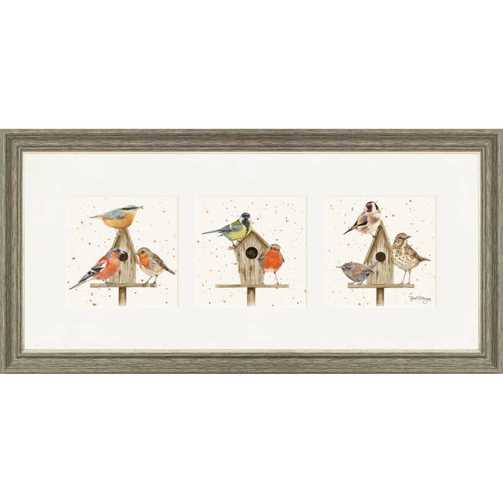 House Party Triptych Framed Print (25"x13") for wholesale by Bree Merryn Art Ltd