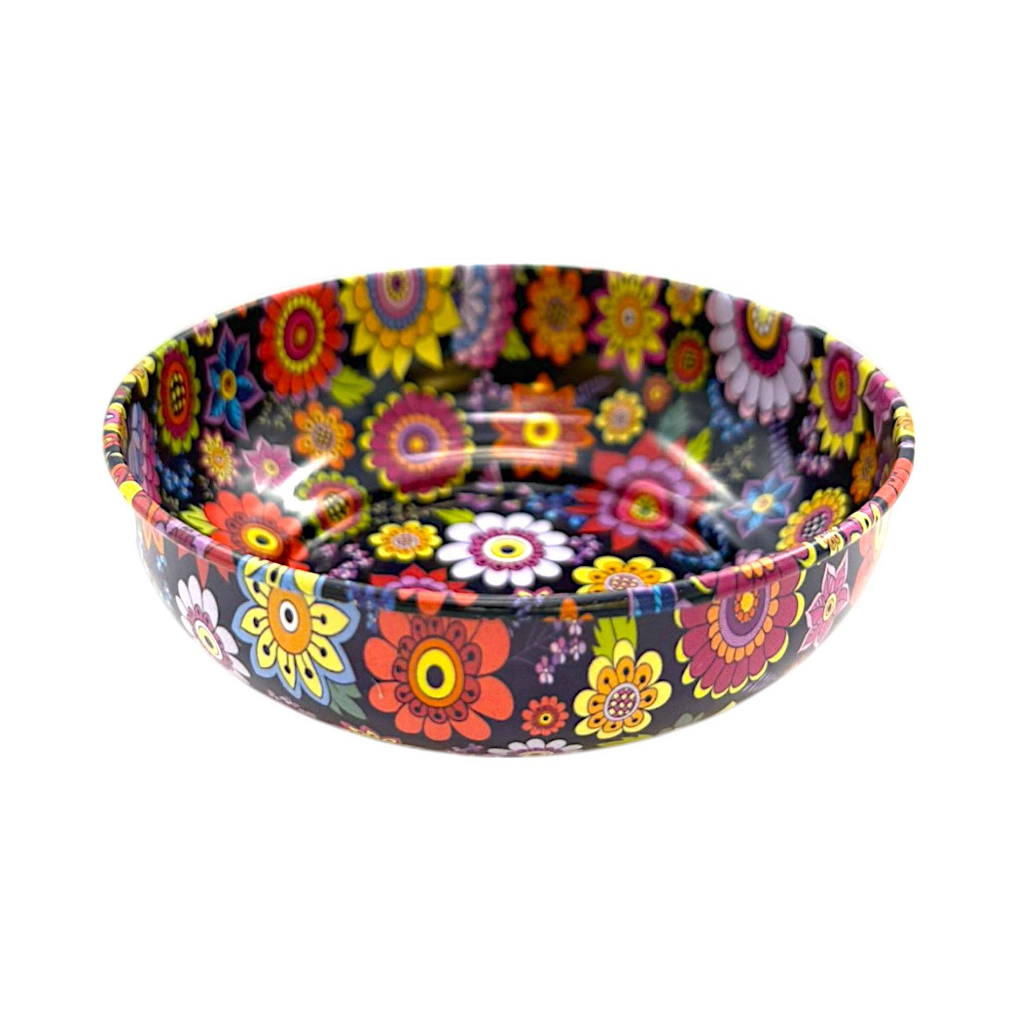 cotonIQ - Wholesale Decorative Plate/Dish/Bowl - Metal Bowl - Flower 2 - Medium - 9cm0