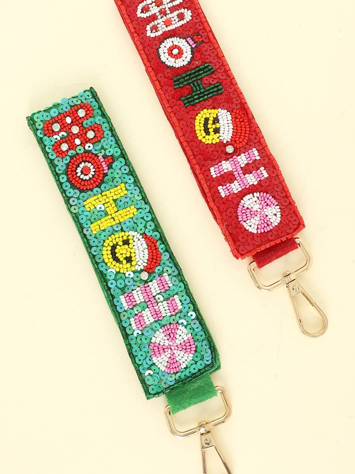 Christmas Themed Jeweled Key Chain for wholesale by SP Sophia Collection