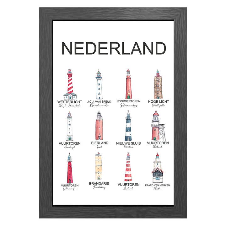 Poster A3 Lighthouses the Olanda in cornice per la vendita all'ingrosso da parte di JOYIN