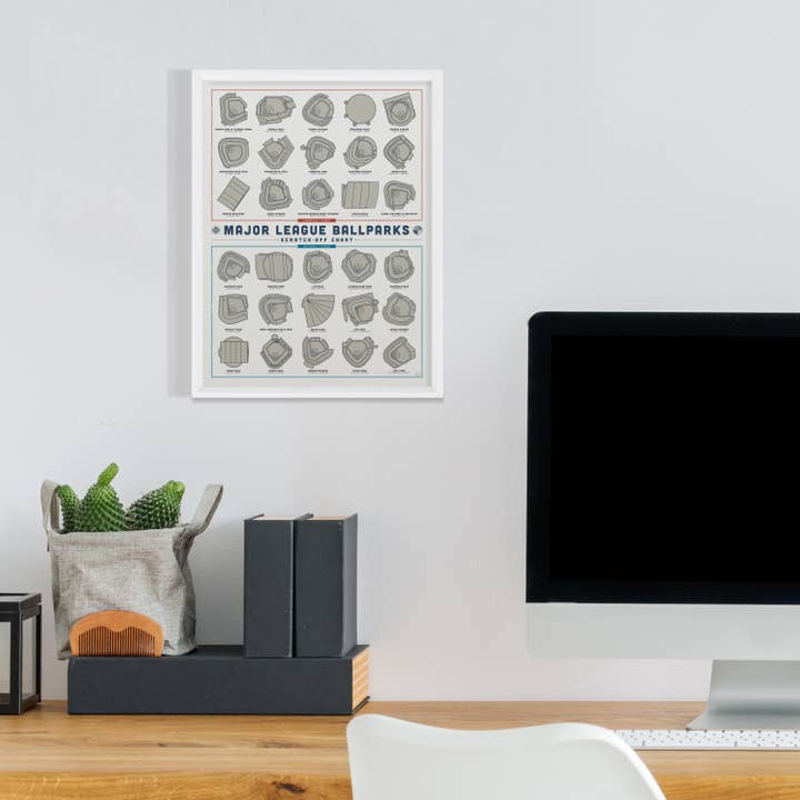 Pop Chart - Wholesale Art Print - Major League Ballparks Scratch-off Chart | 12" x 16" Print2