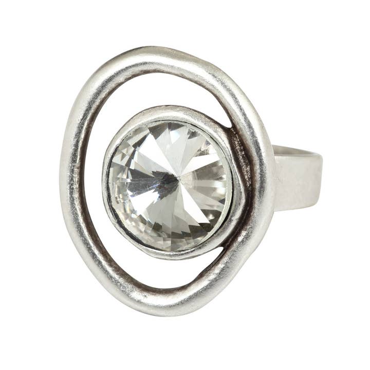 Avance - Wholesale Cocktail/Statement Ring - Gaia Ring - Smoky or Clear Crystal