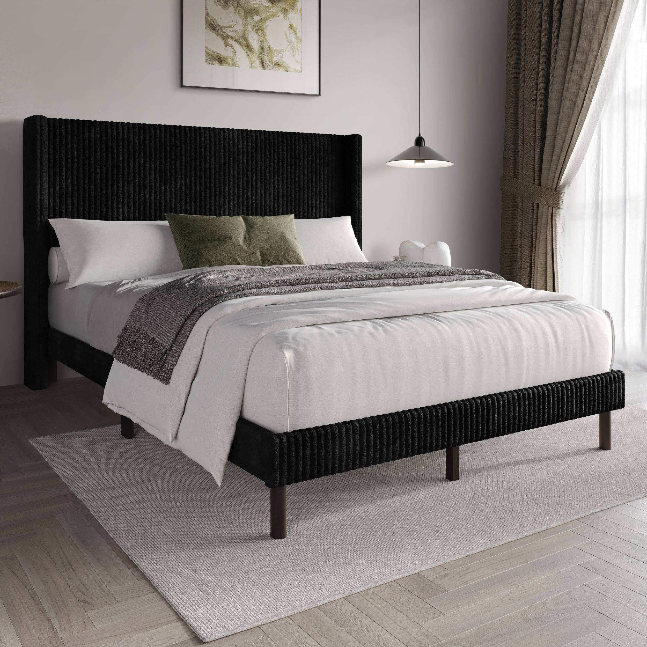 Home Design - Wholesale Bed - Duluth Corduroy Velvet Upholstered Platform Bed13