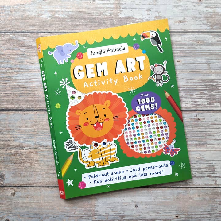 Robert Frederick Ltd - Wholesale Book - Kids - Gem Art Activity Book - Jungle Animals