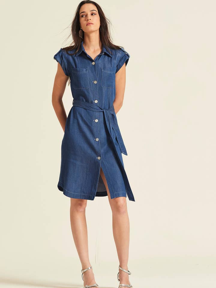 Sirin Tencel Denim Dress for wholesale by OKY
