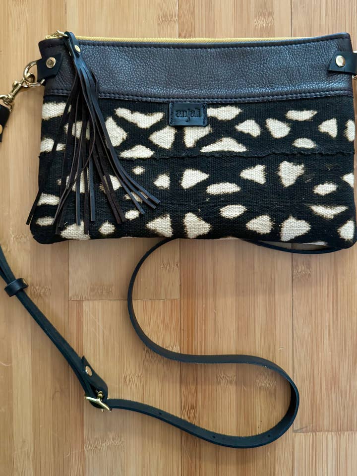 Crossbody de tecido de lama e couro por atacado de Anjali Goods