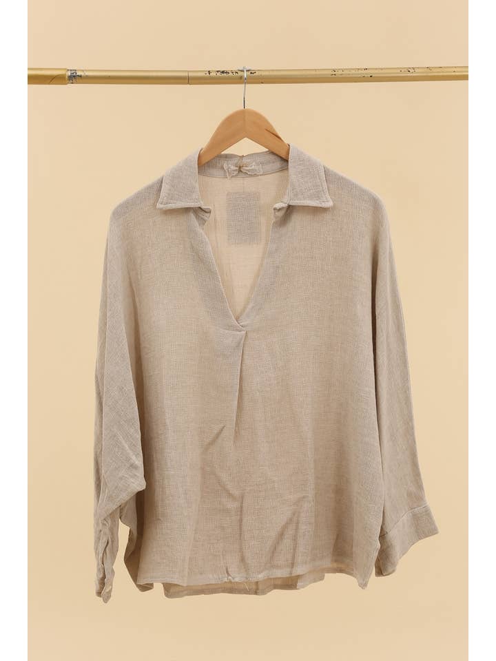 LÉA & LUC - Wholesale Tunic - Women's - Blouse in 50% linen 50% cotton REF. 10070