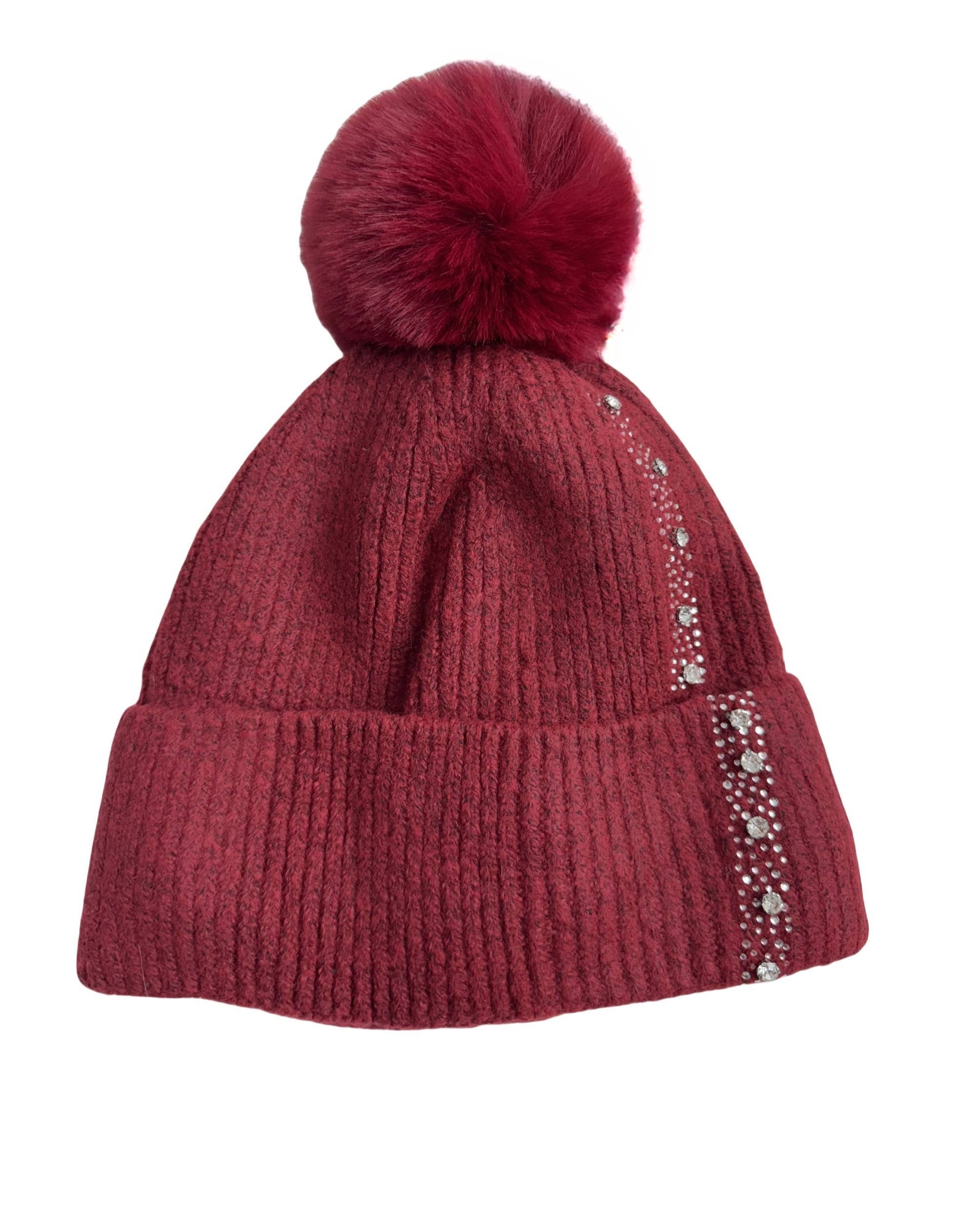 JC Sunny Fashion – wholesale Beanie – Women's – JCH39002 Embellished Knit Beanie with Pom-Pom8
