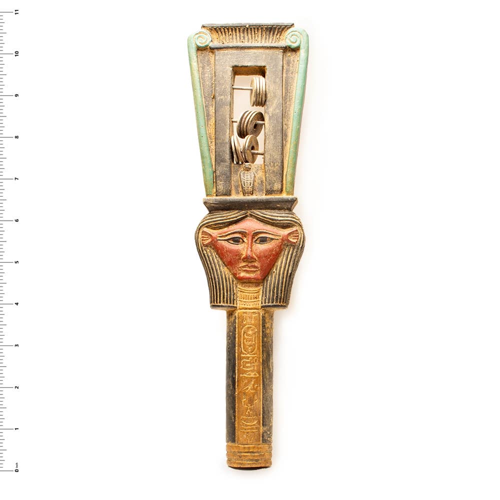 Discoveries, Inc. - Wholesale Decorative Tabletop Object - Hathor Sistrum - 10.75" - Egyptian Goddess2