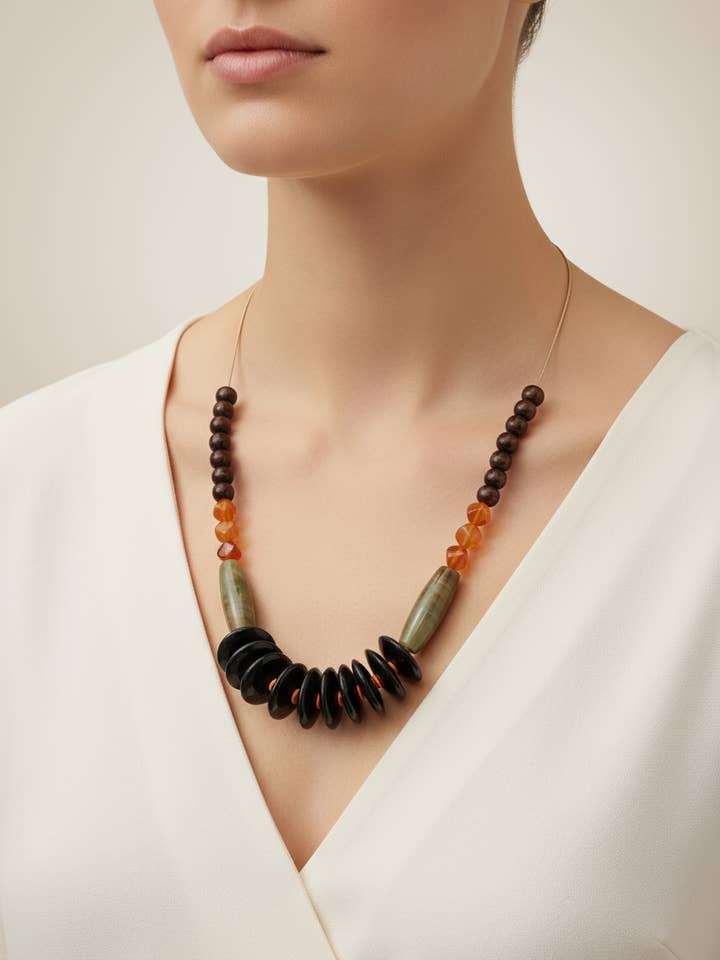 HIL06 orange , black and brown for wholesale by Gist Jewellery