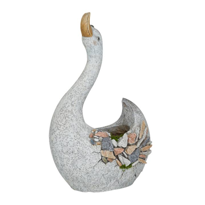A-66934: FIBERGLASS SVANPLANTERARE 33 CM BRED, 46 CM HÖG för wholesale av Import Corner