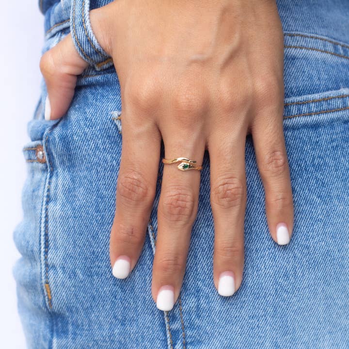 Bague Serpent Ajustable, Bague Serpent, Bijoux Plaqué Or pour la vente par Lacosta Jewelry Corp