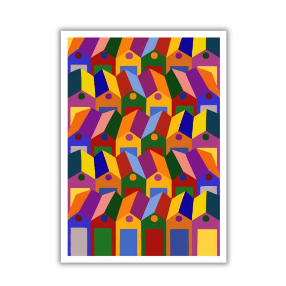 Strandkabinen - Poster 70x50cm für den Großhandel von Colorobe