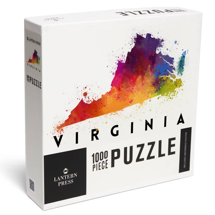 Lantern Press - Vendita all'ingrosso Puzzle - Adulti - PUZZLE DA 1000 PEZZI Virginia, State Watercolor0