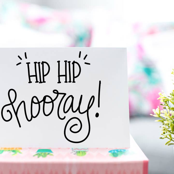 Hip Hip Hooray! note card | Set of 1, 4, 8, or 12 for wholesale by Cheery & Chic™