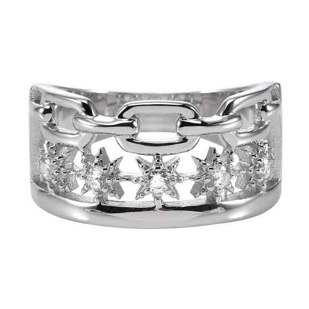 anello in argento con stella in zirconio bianco per la vendita all'ingrosso da parte di ORUS BIJOUX