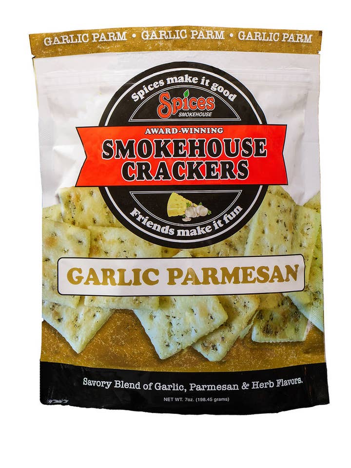 Spices Smokehouse Crackers - Garlic Parmesan - 12ct for wholesale by Smokehouse Crackers