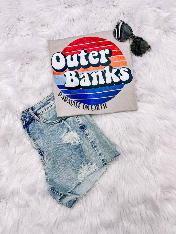 ZZ Threadz - Wholesale Screen Printed T-Shirt - Women's - Outer Banks Paradise on Earth OBX Graphic Tee