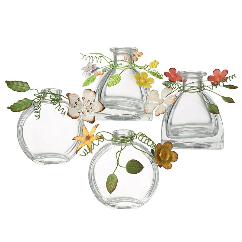 Heaven Sends – wholesale Vase – GLASS BOTTLE STEM VASES WITH FLOWERS0