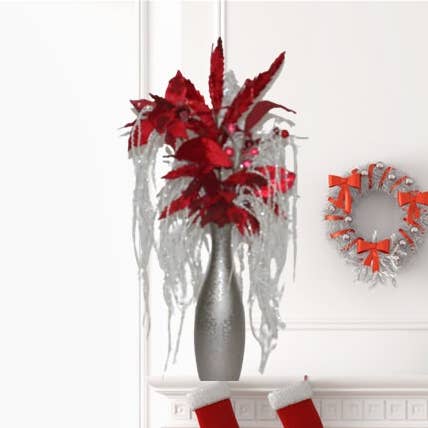 Förförisk Rubin - Röd & Vit Glittrande Arrangemang - 35" för wholesale av Amazyng Decor