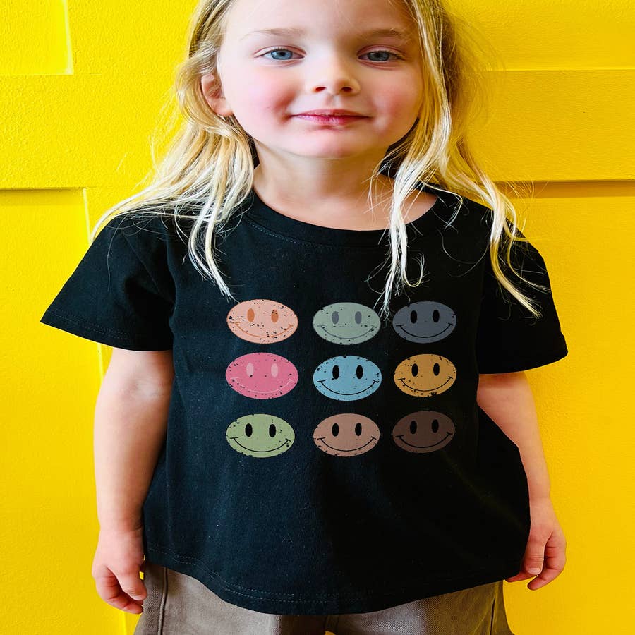Smiley Face Bubble Romper, Happy Face Toddler Outfit, Cute Kids Clothes,  Sweater Onesie, Retro Groovy Kids Clothing, Smile Sweatshirt Romper