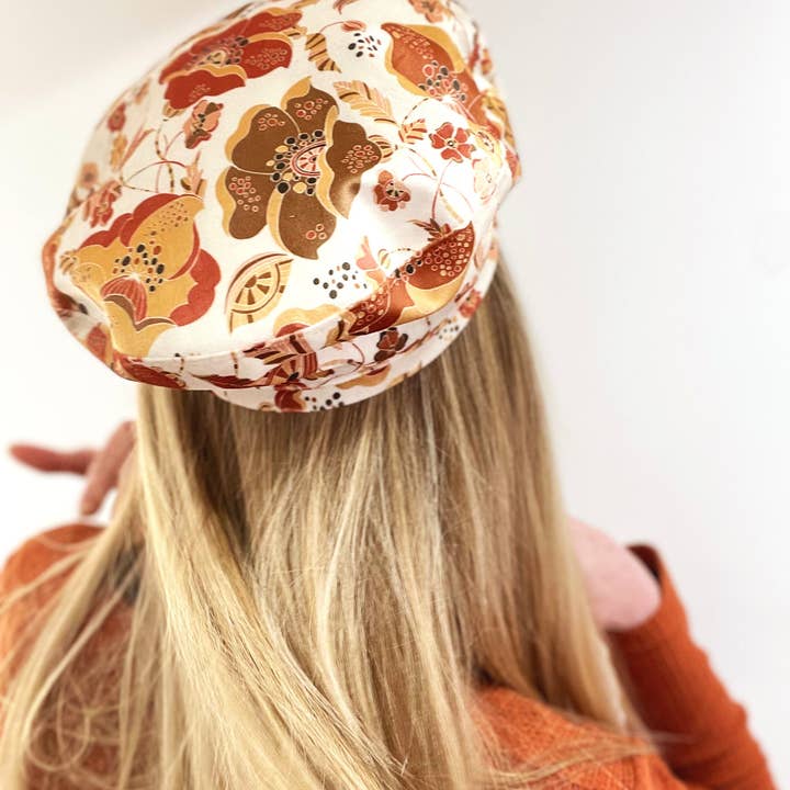 Grädde basker, Vintage Stil Hatt, Böhmisk basker, Blomhatt för wholesale av Stan and Gwyn