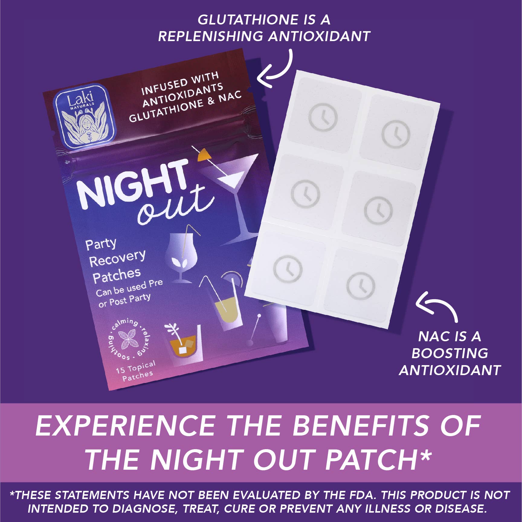 Laki Naturals – Großhandel Partygeschenk – Night Out Pflaster zur Unterstützung bei Kater1
