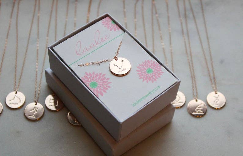 Laalee Jewelry – Engroshandel Halskæde med vedhæng – Rose guld stjernetegn halskæde, stjernetegn smykker, mønt halskæde1