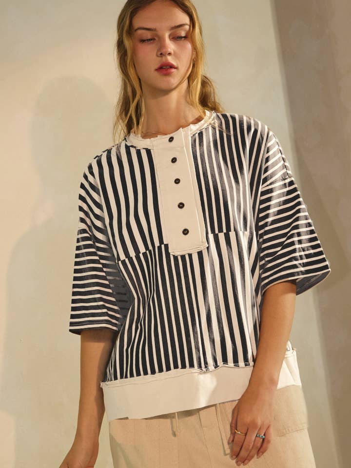 Top de malha boxy por atacado de Oddi