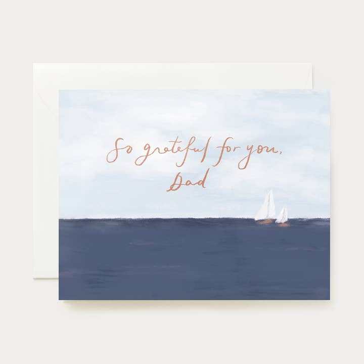 So Grateful Dad Boats Card for wholesale by Our Heiday