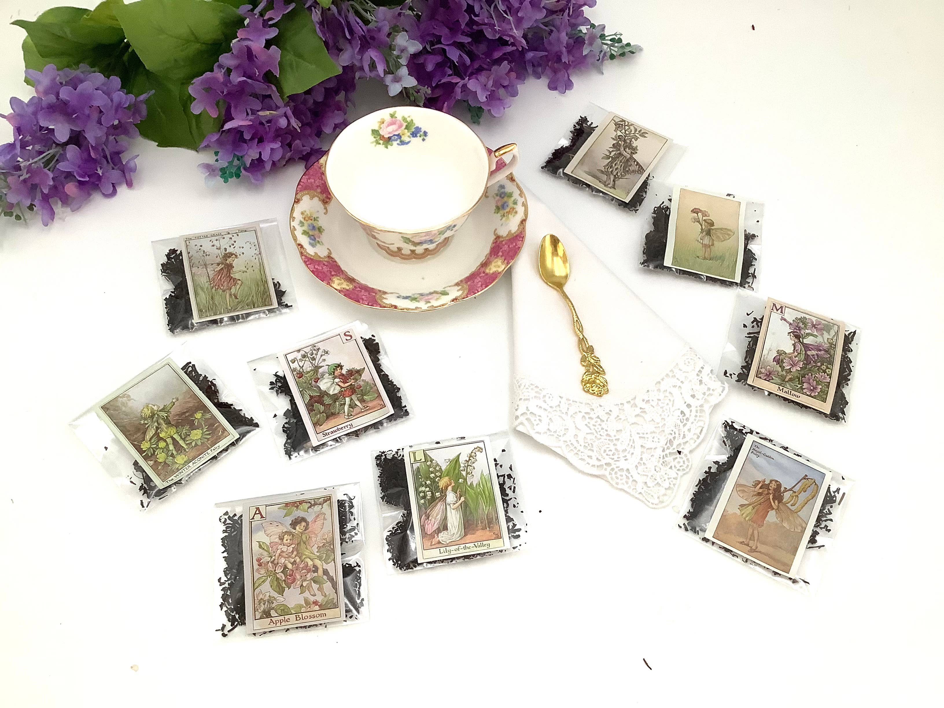 All Little Cute Things - Wholesale Loose Tea - Garden Fairies. Assortment of Loose Tea packets party favors5