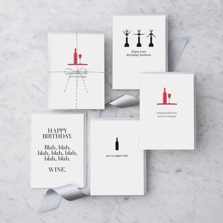 "Wine Enthusiast" Greeting Cards - 8 Boxed Greeting Cards for wholesale by Design With Heart