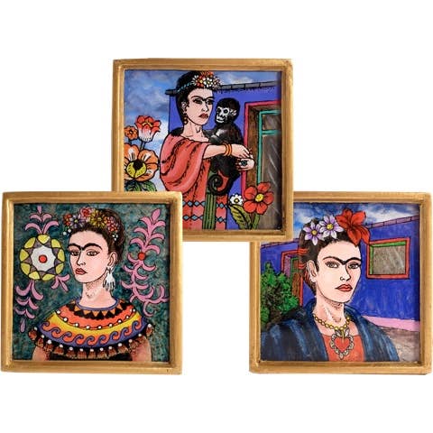 Tesoros Trading Company - Wholesale Painting/Drawing - Frida Floral Small Painting, Peru
