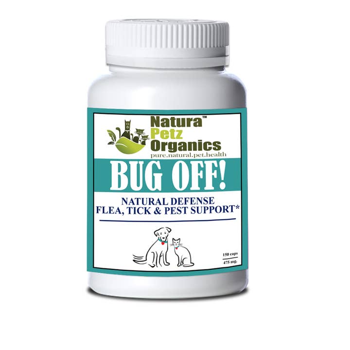Natura Petz Organics - Wholesale Pet Supplement - Cat/Dog - Bug Off Natural Defense Max* Flea, Tick & Pest Defense* Dogs, Cats Horses