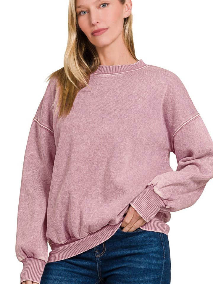 42POPS - Wholesale Sweatshirt - Women's - ',....Snow Wash Fleece Pullover Sweatshirt29