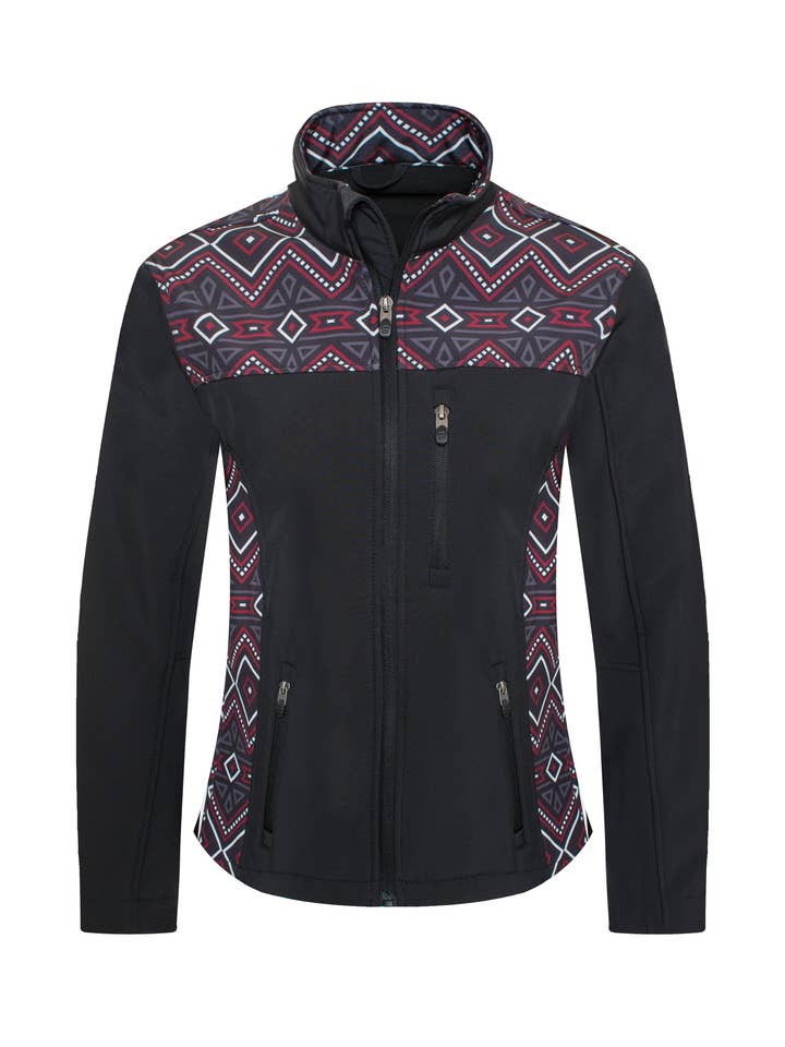 Women's Softshell Aztec Print Fleece-Lined Jackets for wholesale by Rodeo Clothing