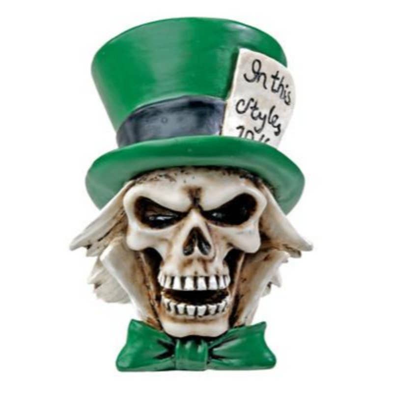 Pacific Trading - Wholesale Decorative Figurine - Mad Hatter Skull Head0